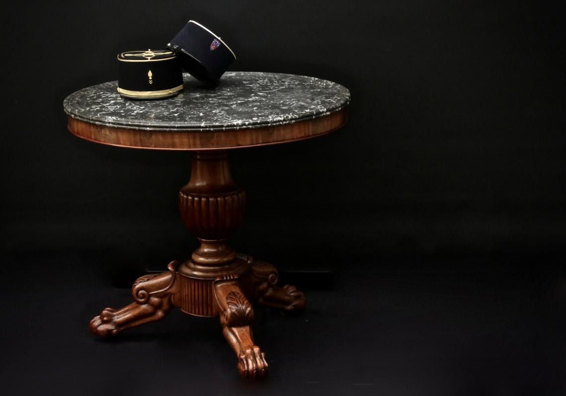 Gueridon Table with Black Marble top